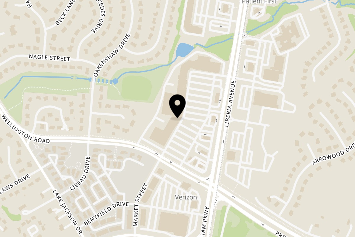 Map showing the location of Fire Fusion on 9952 Liberia Ave in Manassas